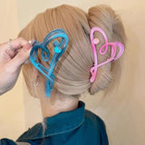 Metal Hollow Heart Hair Claws Crab Hairpins