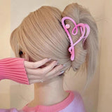 Metal Hollow Heart Hair Claws Crab Hairpins