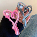 Metal Hollow Heart Hair Claws Crab Hairpins