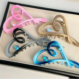 Metal Hollow Heart Hair Claws Crab Hairpins
