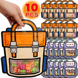 Creative School Bags Cookie Candy Plastic Zipper Snack Packaging Bag