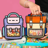 Creative School Bags Cookie Candy Plastic Zipper Snack Packaging Bag