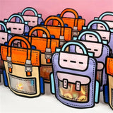 Creative School Bags Cookie Candy Plastic Zipper Snack Packaging Bag