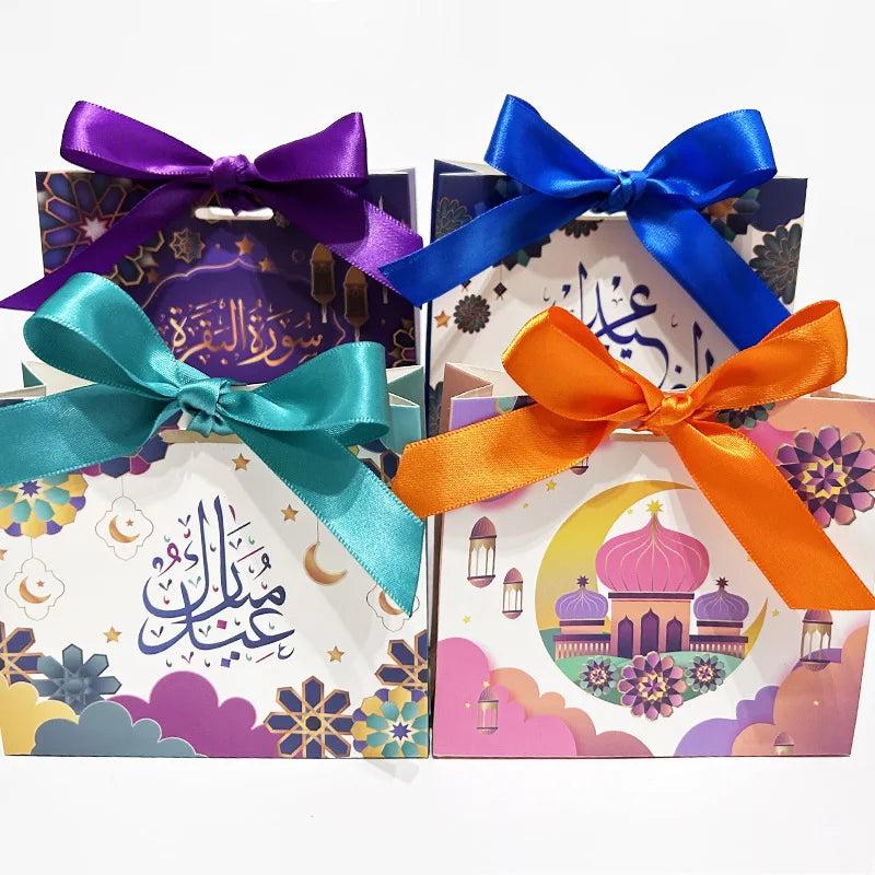 4pcs Eid Mubarak Candy Cake Candy Packaging Box Ramadan Kareem Decoration