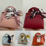 10PCS Pink Leather Gift Bags Wedding Favour Mini Handbag with Ribbon