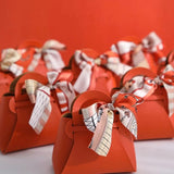 10PCS Pink Leather Gift Bags Wedding Favour Mini Handbag with Ribbon