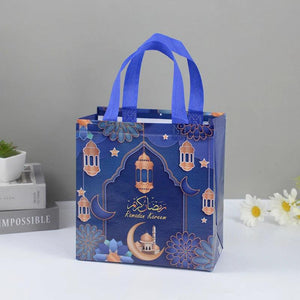 4pcs Eid Mubarak Nonwoven Gift Bags Ramadan Kareem Cookie Candy Packaging