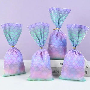 Little Mermaid Party Gift Bags Mermaid Tail Favors Candy Packing Bag