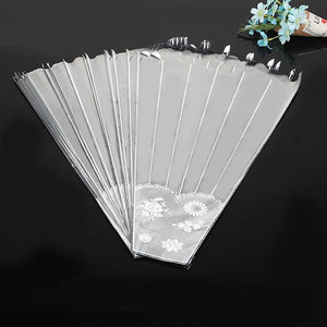 10PCS Transparent Plastic Packaging Bags For Flowers Packing