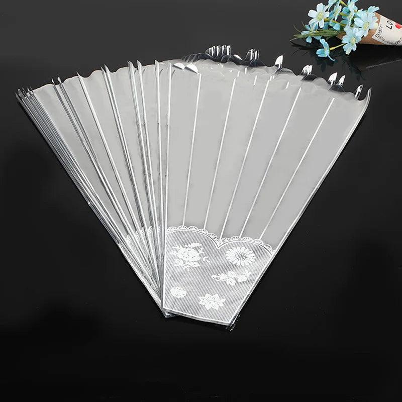 10PCS Transparent Plastic Packaging Bags For Flowers Packing