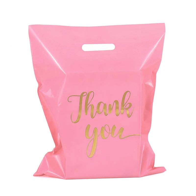 10Pcs Plastic Thank You Gift Bag Wedding Birthday Party Christmas Gift Packaging