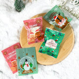 100pcs Christmas Candy Cookie Bags Cartoon Nougat Baking Packaging