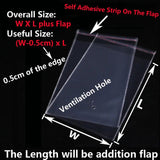 Clear Self-adhesive OPP Poly Plastic Bags Resealable Cello Bag