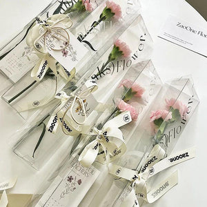 Transparent Flower Box Portable Triangle Flower Pack