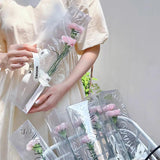 Transparent Flower Box Portable Triangle Flower Pack