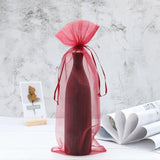 10Pcs 14*37CM Organza Wine Bottle Wedding Favor Bags