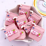 10Pcs Colorful Pink Rabbit Camera Milk Box Resin Flatback Figurines
