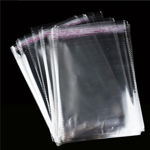 Self Sealing Transparent Plastic Bag, Cellophane, 100pcs