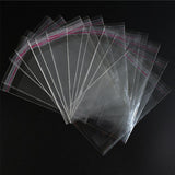 Self Sealing Transparent Plastic Bag, Cellophane, 100pcs