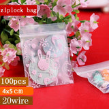 100Pcs/Lot 4x5cm Ziplock Bags Transparent Plastic Jewelry Pouches