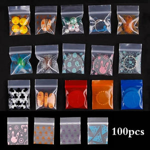 100Pcs/Lot 4x5cm Ziplock Bags Transparent Plastic Jewelry Pouches