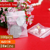 0.24mm 100pcs Mini Zip lock Bags Plastic Packaging Bags Ziplock Pill Jewelry Pou