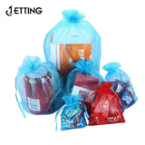 100pcs Colorful Organza Bags Drawstring Pouches 10x12cm/10x15cm/13x18cm