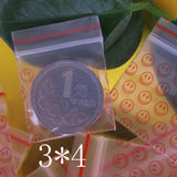 100pcs Clear Ziplock Bags 3*4cm Self Sealing Plastic Bags