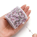 1m Stainless Steel Pearl Braided Flowers Flat Link Chains for DIY Jewelry
