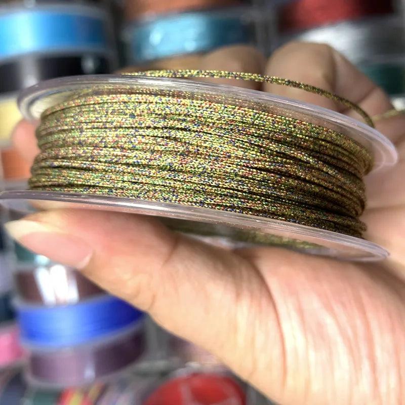8mm*8M DIY Silver French Bullion Wire Embroidery Thread Bright Silk H
