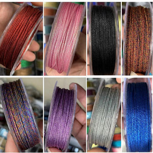 8mm*8M DIY Silver French Bullion Wire Embroidery Thread Bright Silk H