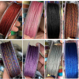 8mm*8M DIY Silver French Bullion Wire Embroidery Thread Bright Silk H