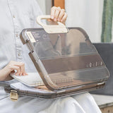 Portable File Box Plastic Pencil Case A4 Folder With Lock Handle