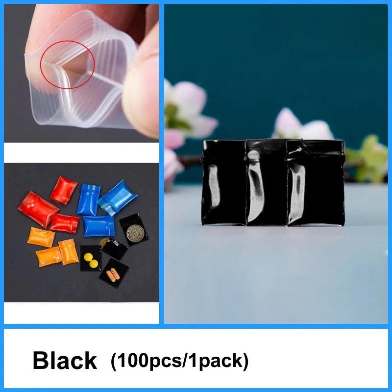 100pcs Colorful Small Ziplock Bags Jewelry Storage Gift Packaging