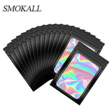 50pcs Iridescent Zip Lock Bags Smell Proof Pouch Resealable Retail Makeup Bags