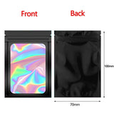 50pcs Iridescent Zip Lock Bags Smell Proof Pouch Resealable Retail Makeup Bags