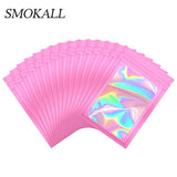 50pcs Iridescent Zip Lock Bags Smell Proof Pouch Resealable Retail Makeup Bags