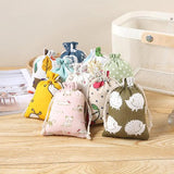 10-Piece Cotton Drawstring Bags - Travel Storage Pouches