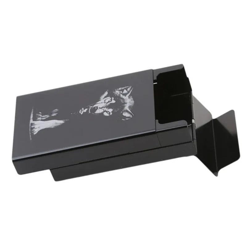Wolf Metal Cigarette Case Personalized Ultra Thin Automatic Cigarette Holder
