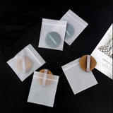 50Pcs Frosted Ziplock Bag Puff Jewelry Retail Packaging Display Reclosable