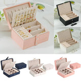 PU Leather Jewelry Storage Box Travel Organizer Display Case