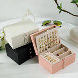 PU Leather Jewelry Storage Box Travel Organizer Display Case