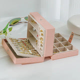 PU Leather Jewelry Storage Box Travel Organizer Display Case