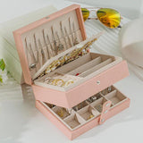 PU Leather Jewelry Storage Box Travel Organizer Display Case