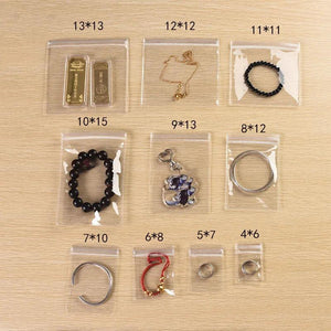 50Pcs Mini Jewelry Pendant Ziplock Bags Transparent PVC Retail Accessory Display