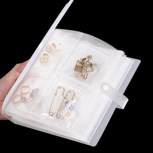 Transparent Jewelry Storage Book Plastic Organizer Bag Rings Earring Display