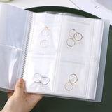 Transparent Jewelry Storage Book Plastic Organizer Bag Rings Earring Display