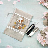 Lace Bow Drawstring Burlap Bags for Wedding