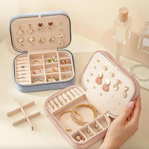 Travel Jewelry Box with Compartments for Rings, Watches, Bracelets - Women Gift