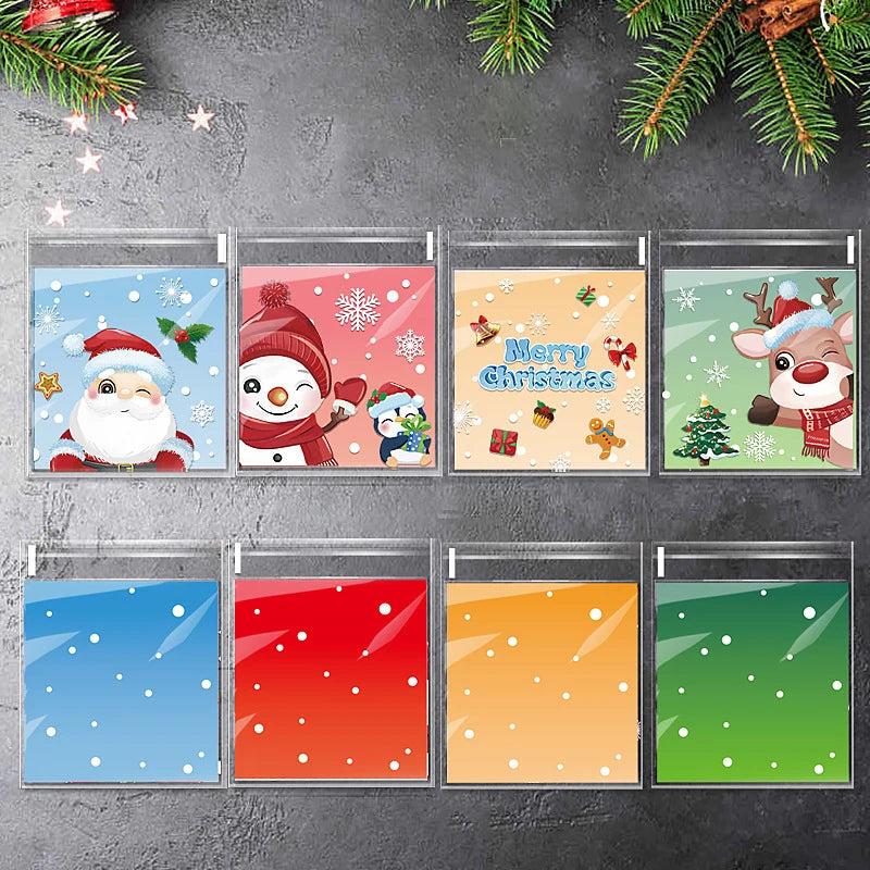100Pcs Christmas Candy Cookie Gift Bags Xmas Party Decor Favors